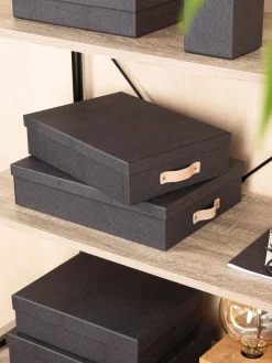 Discount Bigso Box of Sweden Boîtes de rangement Rasmus, 2 élém. Anthracite