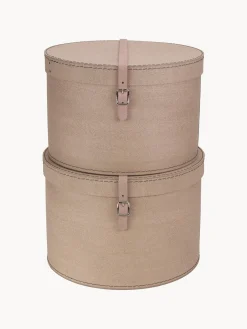 Hot Bigso Box of Sweden Boîtes de rangement rondes Rut, 2 élém. Beige