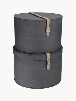 Hot Bigso Box of Sweden Boîtes de rangement rondes Rut, 2 élém. Anthracite