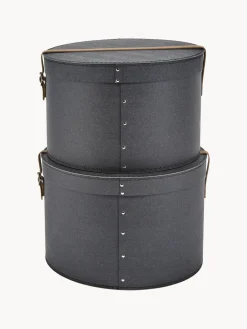 Hot Bigso Box of Sweden Boîtes de rangement rondes Rut, 2 élém. Anthracite
