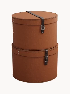 Discount Bigso Box of Sweden Boîtes de rangement rondes Rut, 2 élém. Brun