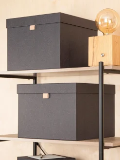 New Bigso Box of Sweden Boîtes de rangement Tristan, 2 élém. Anthracite