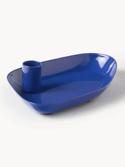 Clearance Broste Copenhagen Bougeoir avec plateau Mie Bleu roi, haute brillance