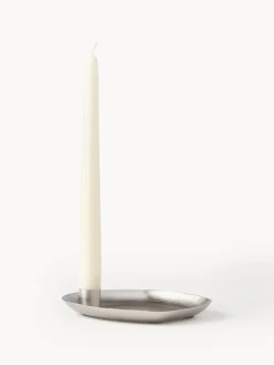 Hot Broste Copenhagen Bougeoir avec plateau Mie Argenté, satiné