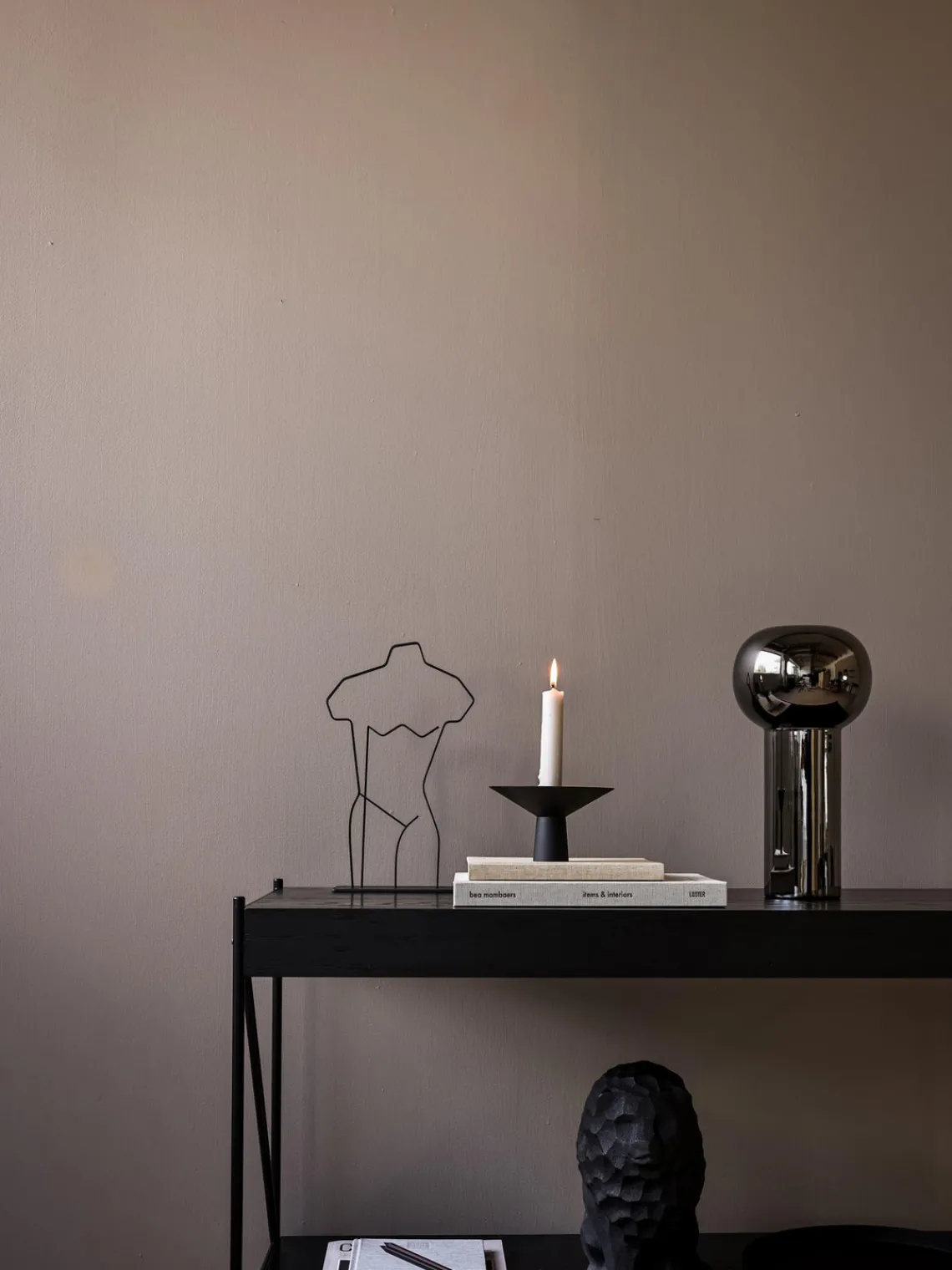 Clearance Cooee Design Bougeoir avec surface mate Uma Noir