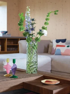 Discount &k Amsterdam Bougeoir de verre Flux Rose pâle, jaune
