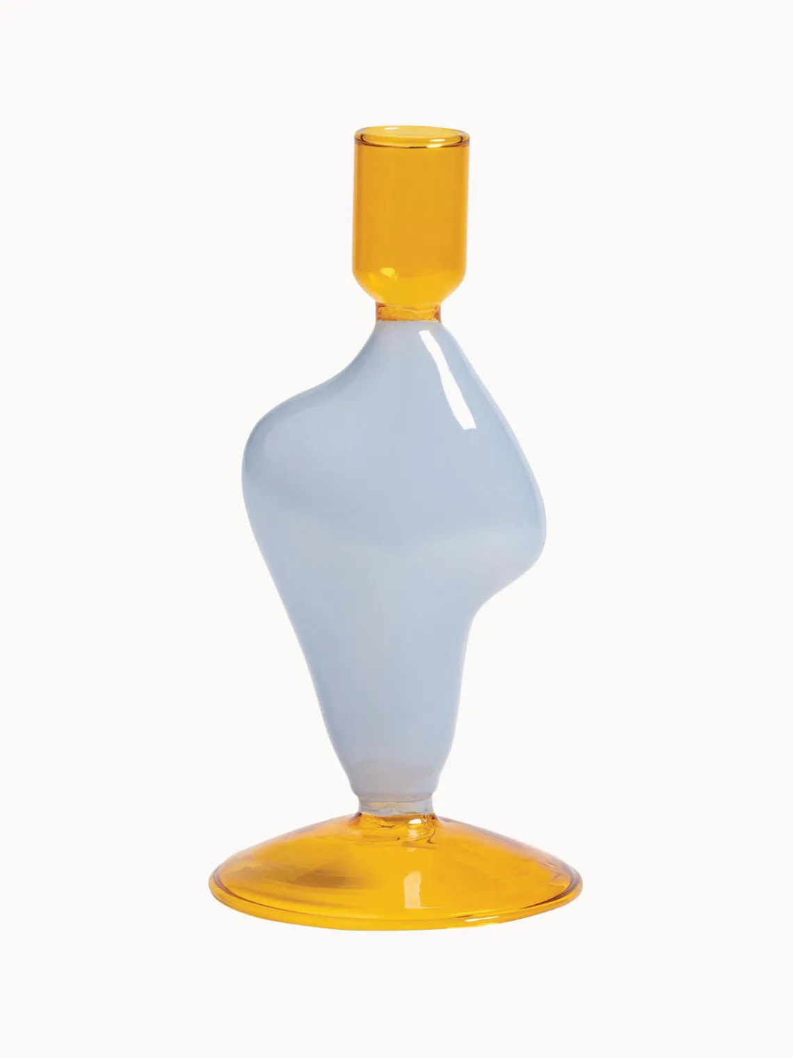 Best &k Amsterdam Bougeoir de verre Flux Bleu ciel, orange