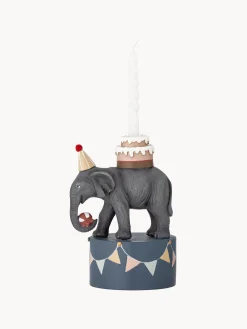 Online Bloomingville Mini Bougeoir en forme d'éléphant Flor Gris foncé, gris-bleu