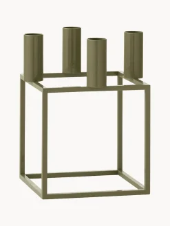 Best Audo Copenhagen Bougeoir en métal Kubus Vert olive