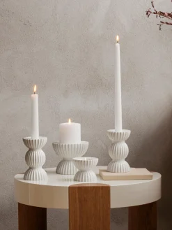 Fashion Lyngby Porcelaen Bougeoir en porcelaine avec surface striée Tura