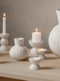 Fashion Lyngby Porcelaen Bougeoir en porcelaine avec surface striée Tura