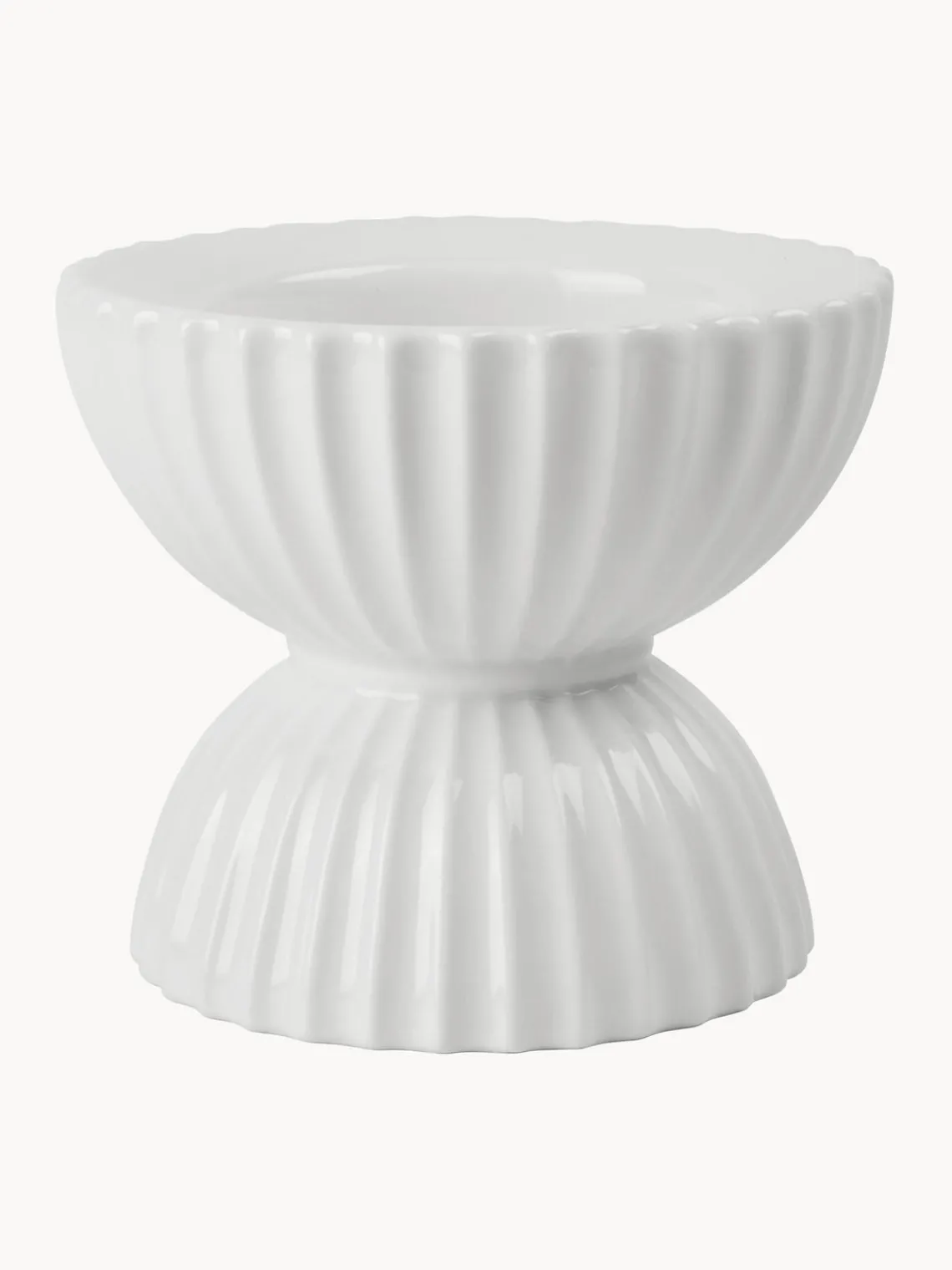 Outlet Lyngby Porcelaen Bougeoir en porcelaine avec surface striée Tura