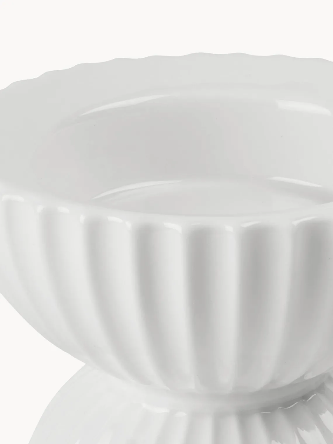 Outlet Lyngby Porcelaen Bougeoir en porcelaine avec surface striée Tura