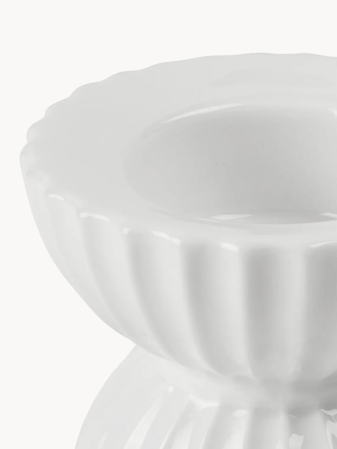 Online Lyngby Porcelaen Bougeoir en porcelaine avec surface striée Tura