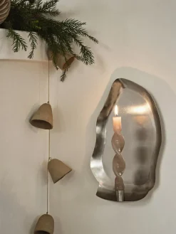 Discount Broste Copenhagen Bougeoir mural Mie Argenté, satiné