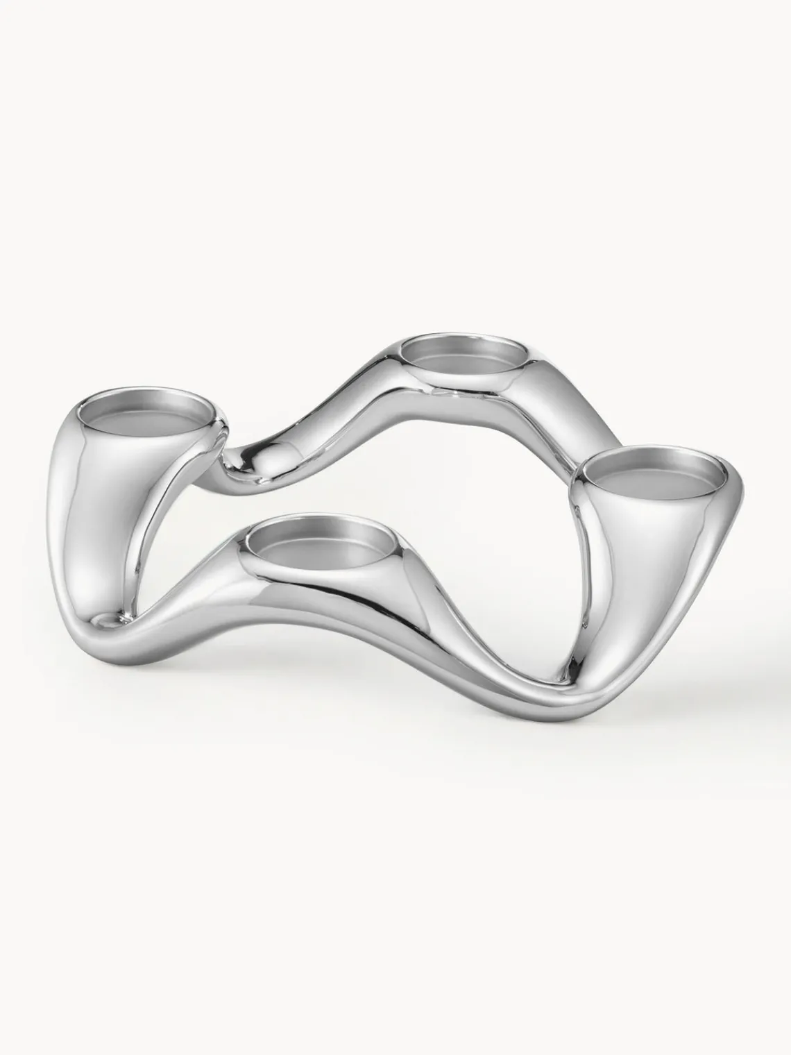 New GEORG JENSEN Bougeoirs à réchaud en acier inoxydable de forme organique Cobra