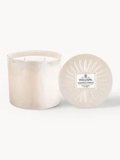 Best Voluspa Bougie parfumée artisanale à trois mèches Bougie Parfumee (noix de coco, fleur de manguier & papaye) Noix de coco fraîche, fleur de mangue & papaye