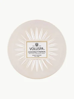 Best Voluspa Bougie parfumée artisanale à trois mèches Bougie Parfumee (noix de coco, fleur de manguier & papaye) Noix de coco fraîche, fleur de mangue & papaye