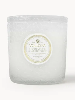Outlet Voluspa Bougie parfumée artisanale à trois mèches Maison Blanc (eucalyptus, cardamome, sauge & écorce d'hinoki)