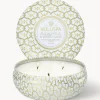 Best Voluspa Bougie parfumée artisanale à trois mèches Maison Blanc (eucalyptus, cardamome, sauge & écorce d'hinoki)