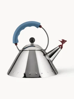 Outlet ALESSI Bouilloire avec sifflet Bird, 2 L Argenté, bleu, lie de vin
