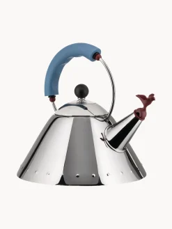 Outlet ALESSI Bouilloire avec sifflet Bird, 2 L Argenté, bleu, lie de vin