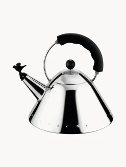 Best ALESSI Bouilloire avec sifflet Bird, 2 L Argenté, noir