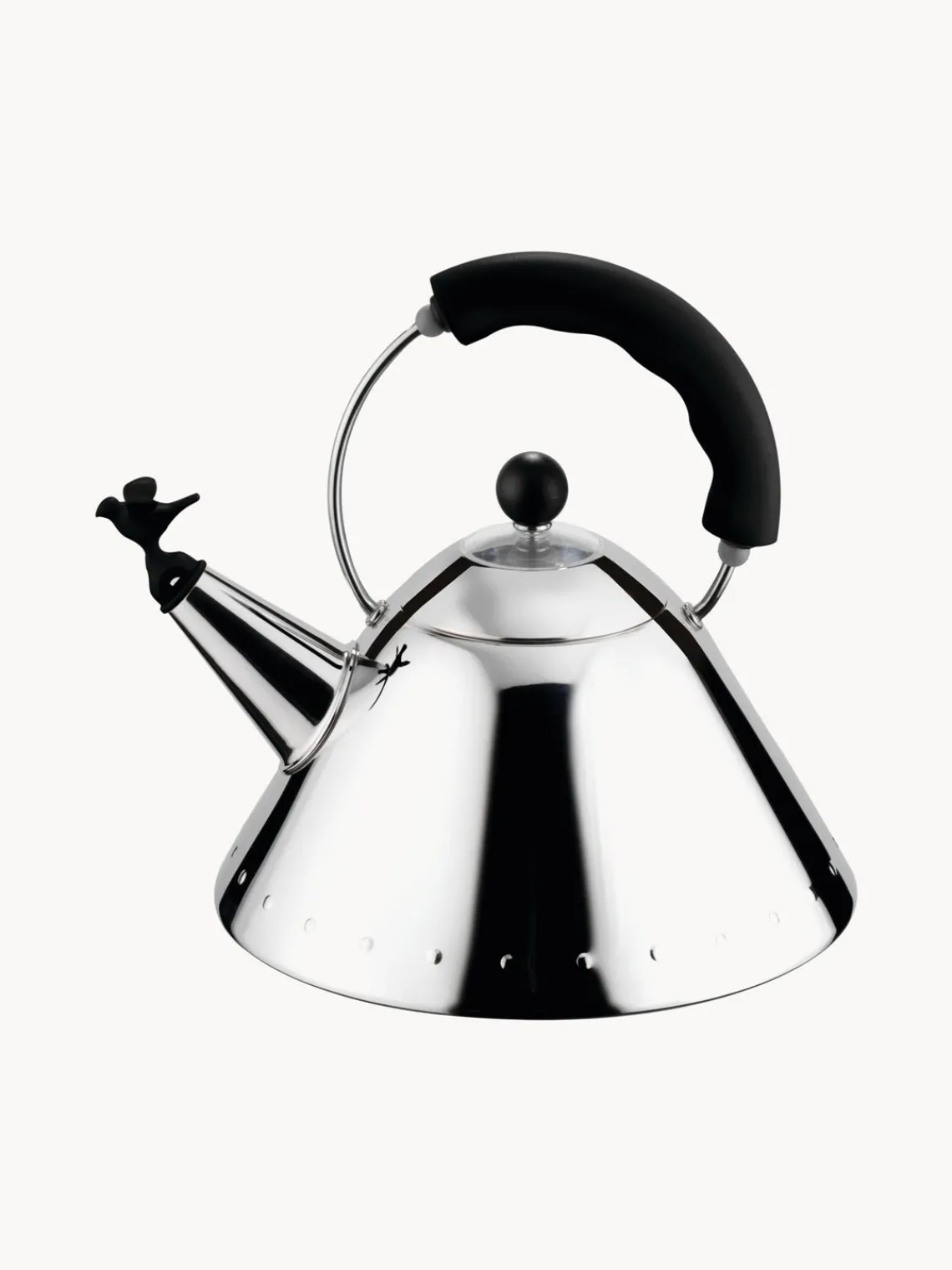 Best ALESSI Bouilloire avec sifflet Bird, 2 L Argenté, noir