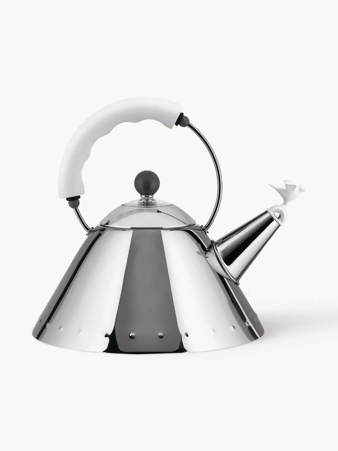 Sale ALESSI Bouilloire avec sifflet Bird, 2 L Argenté, blanc