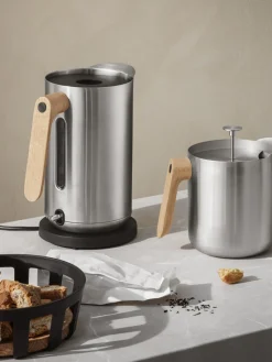 New Eva Solo Bouilloire Nordic Kitchen, 1,5 L Argenté, bois de chêne, noir