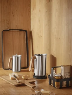 New Eva Solo Bouilloire Nordic Kitchen, 1,5 L Argenté, bois de chêne, noir