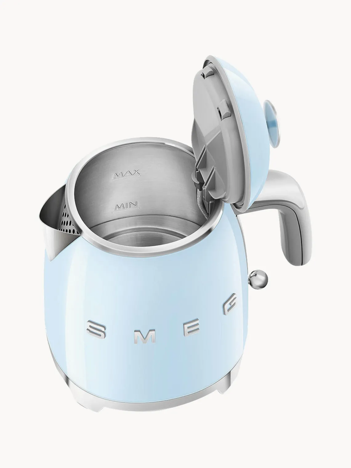 Sale Smeg Bouilloire 50's Style, 800 mL Bleu ciel, haute brillance