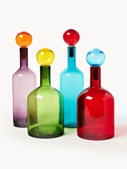 Best Pols Potten Bouteilles décoratives soufflées bouche Bubbles, 4 élém. Multicolore