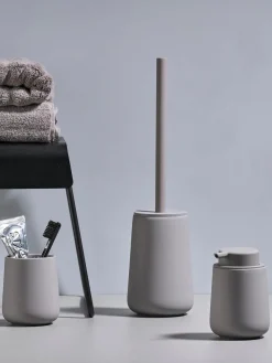 Best Zone Denmark Brosse pour WC avec récipient en porcelaine Brush Gris, mat