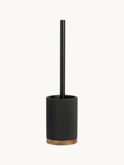 New ANDREA HOUSE Brosse pour WC Laura Noir, bois foncé
