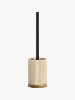 Outlet ANDREA HOUSE Brosse pour WC Laura Beige clair, bois foncé
