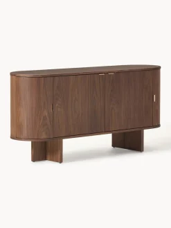 Best Westwing Collection Buffet en bois avec coins arrondis Zumi Noyer foncé laqué