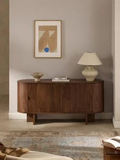 Best Westwing Collection Buffet en bois avec coins arrondis Zumi Noyer foncé laqué