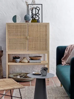 Sale Bloomingville Buffet haut en pin/rotin Sanna
