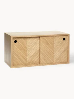 New Hübsch Buffet mural en bois avec motif à chevrons Herringbone