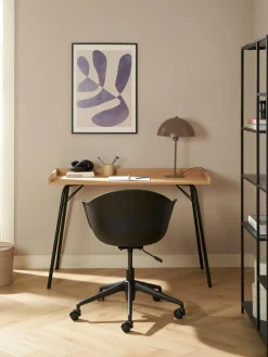 Best Woodman Bureau avec plateau en bois Rayburn Bois clair, noir