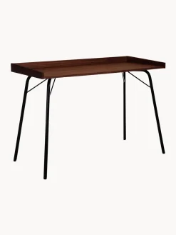 Discount Woodman Bureau avec plateau plaqué noyer Rayburn Bois foncé, noir