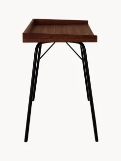 Discount Woodman Bureau avec plateau plaqué noyer Rayburn Bois foncé, noir