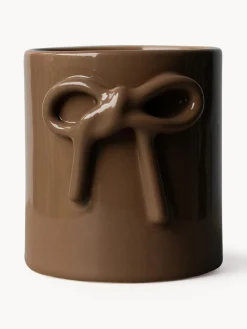 Outlet DBKD Cache-pot en céramique Bow, haut. 11 cm Nougat, haute brillance
