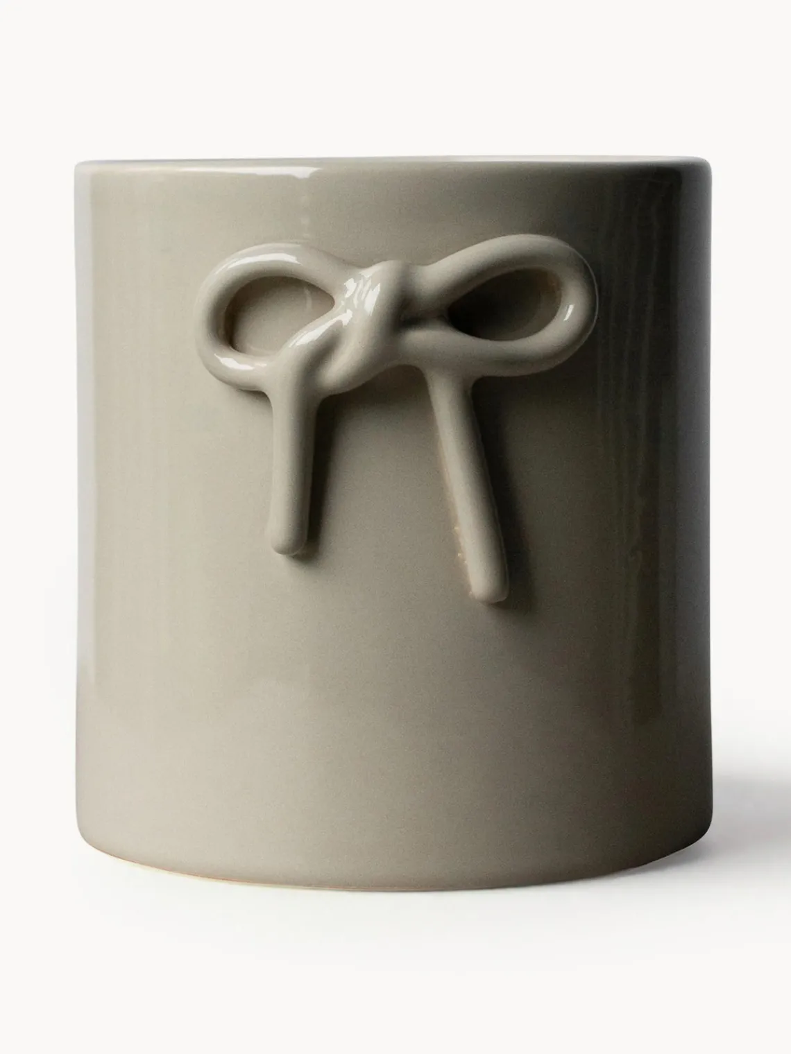 Sale DBKD Cache-pot en céramique Bow, haut. 14 cm Beige clair, haute brillance