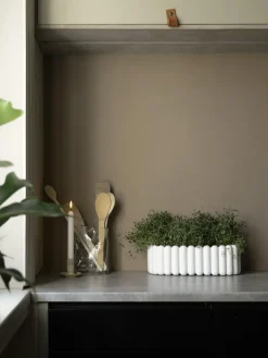 Fashion DBKD Cache-pot en céramique Mist, larg. 48 cm Blanc, mat