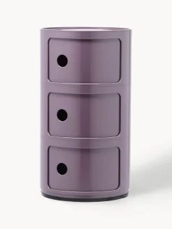 New Kartell Caisson design 3 modules Componibili Lilas, haute brillance