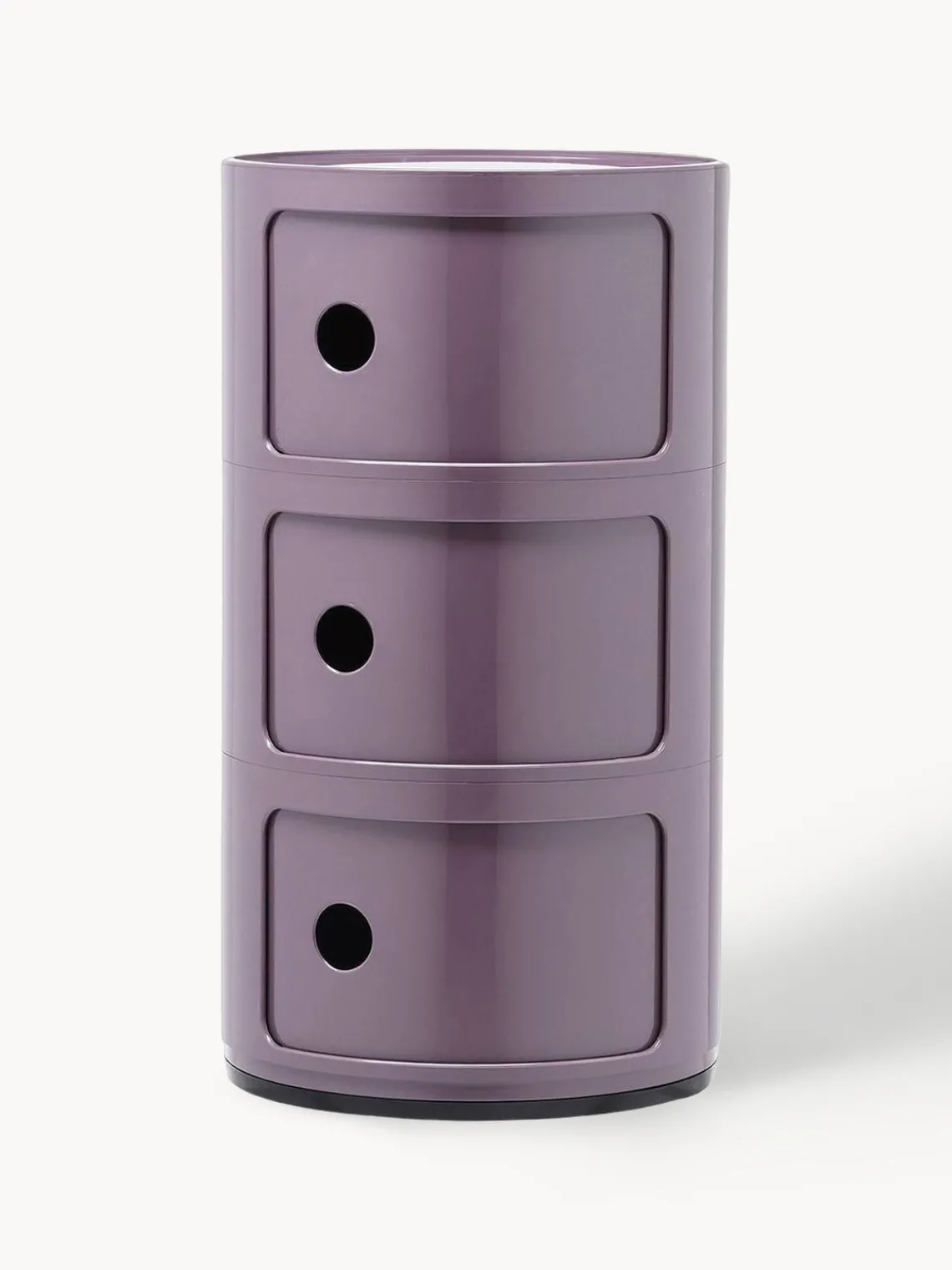New Kartell Caisson design 3 modules Componibili Lilas, haute brillance