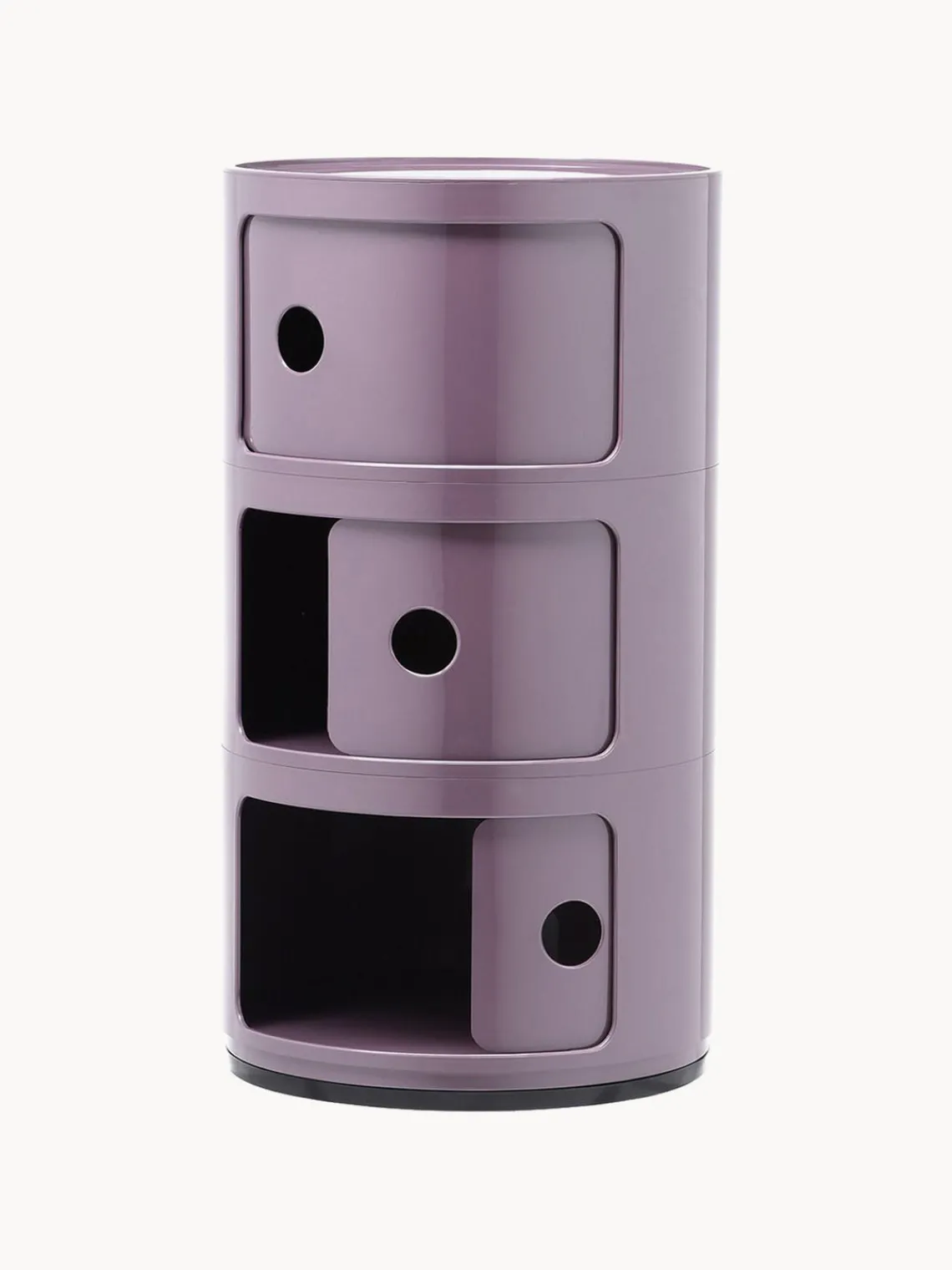 New Kartell Caisson design 3 modules Componibili Lilas, haute brillance