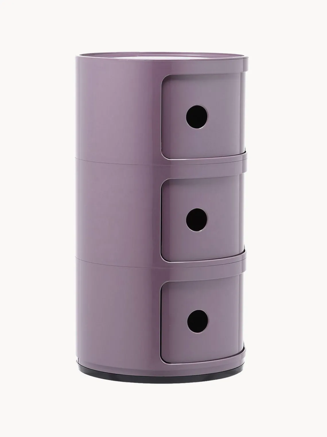 New Kartell Caisson design 3 modules Componibili Lilas, haute brillance